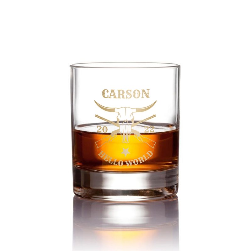 聖誕禮物|客製化威士忌對杯 訂製禮物 交換禮物 名字雕刻 - 酒杯/酒器 - 玻璃 