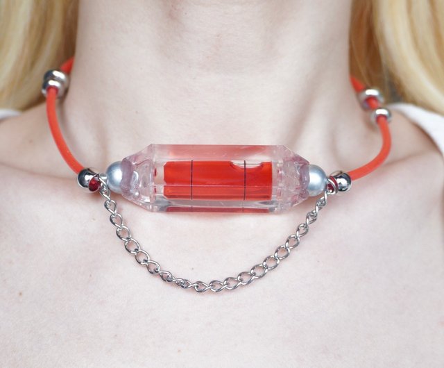 サイバーパンク ハンドメイド 水平器 レッド・イエロー・ブルー 未来感