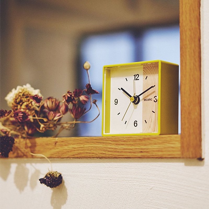 Rittele- 極簡方形 靜音 時鐘 鬧鐘(黃) - 時鐘/鬧鐘 - 塑膠 黃色