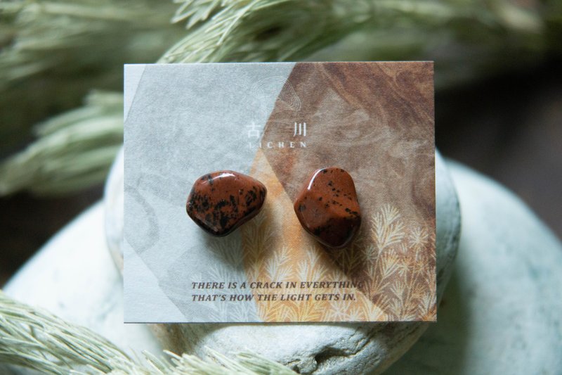 CRACK | 礦物系耳環 |  EARRINGS - 耳環/耳夾/耳骨夾 - 玉石 紅色