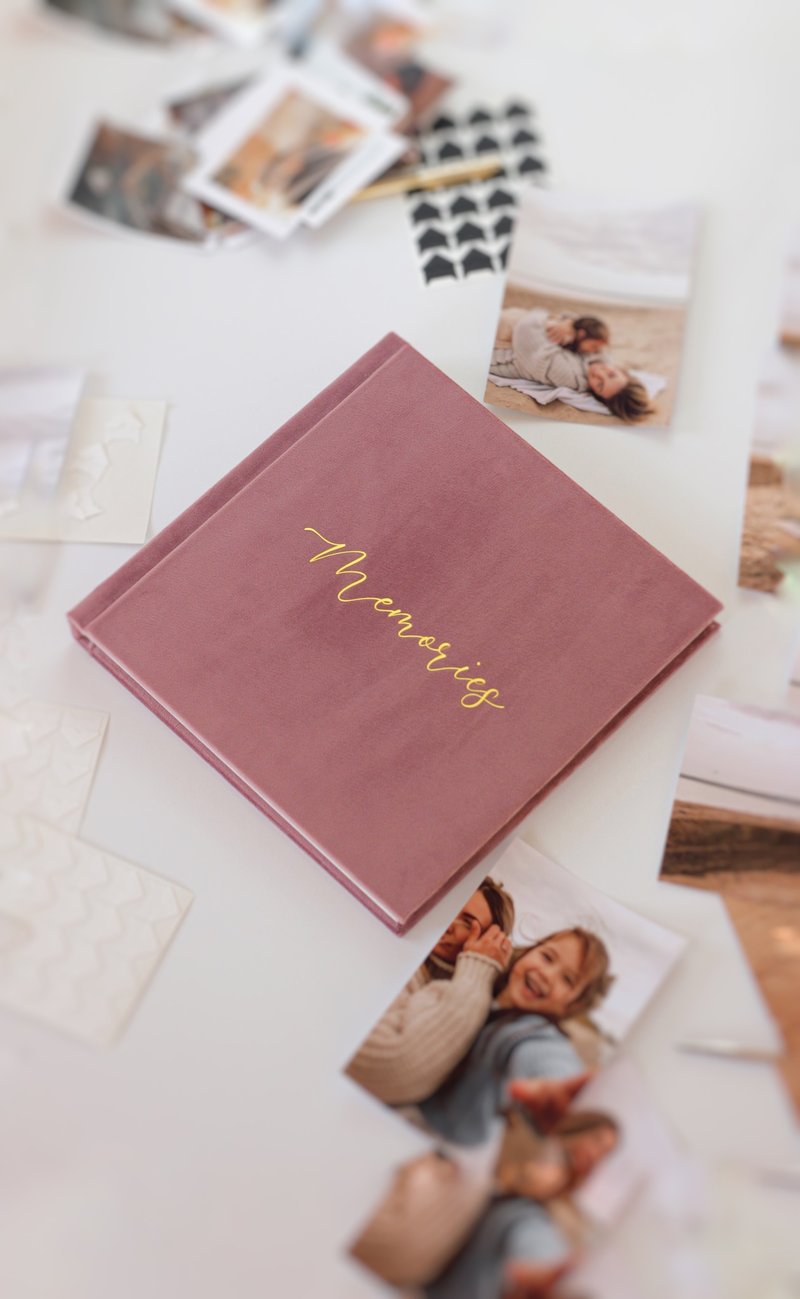 Family Photo Album, Personalized 23x23 cm - อัลบั้มรูป - กระดาษ สึชมพู