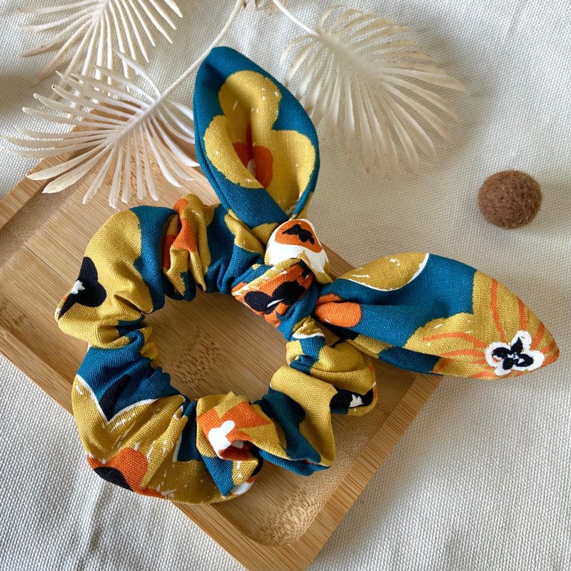 Scrunchie/Rabbit Ears Scrunchie/Hair Bundle/Flower World-Yellow Flower Style - เครื่องประดับผม - ผ้าฝ้าย/ผ้าลินิน หลากหลายสี