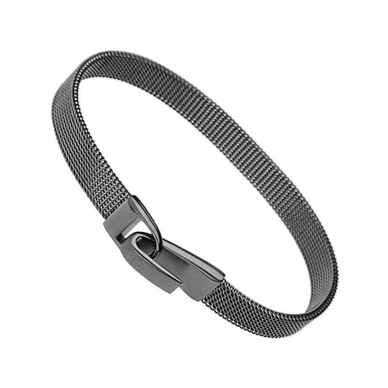 Gunmetal Mesh Bracelet - 手鍊/手環 - 其他材質 灰色