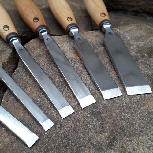 鍛造手平ノミ。木彫りの道具。 - ショップ Forged Chisel パーツ