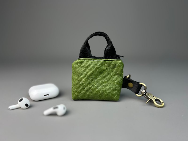 DuPont Paper Tyvek Bag - กระเป๋าใส่เหรียญ - ผ้าฝ้าย/ผ้าลินิน สีเขียว
