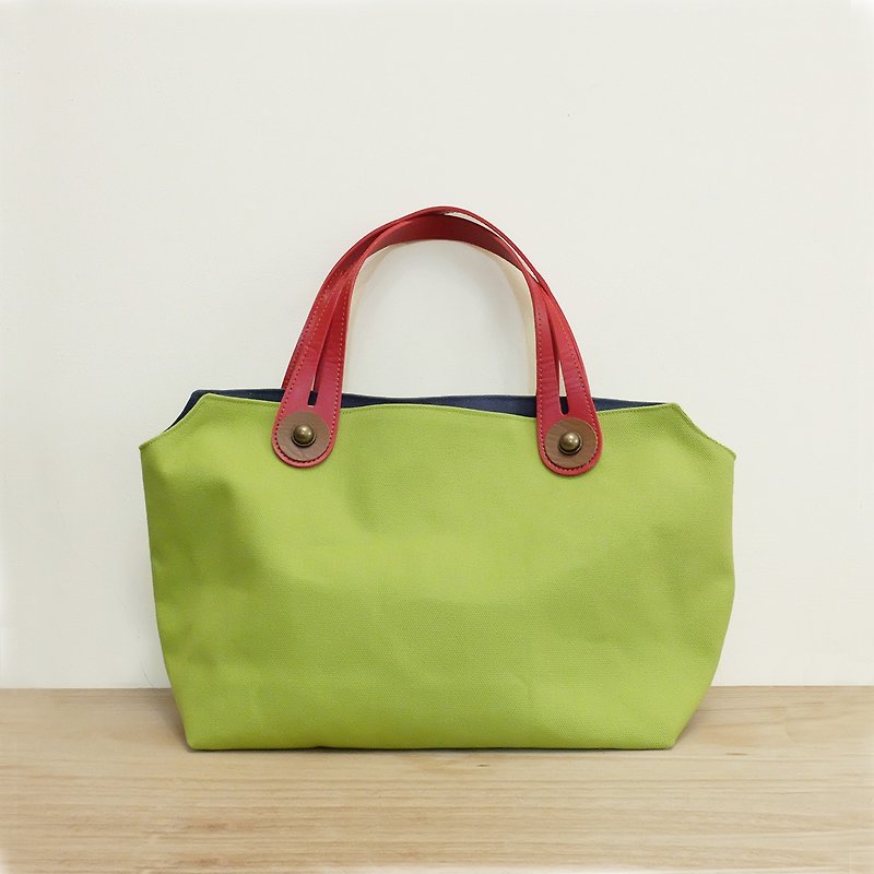 Palette picnic bag lunch bag Japanese put Japanese wine bag cloth 8 canvas green green + red + dark blue - Handbags & Totes - Cotton & Hemp Green