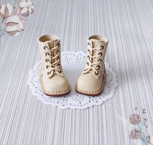TataDollWardrobe Paola Reina Doll tall boots, Pale yellow shoes for doll, 13 inch doll outfit