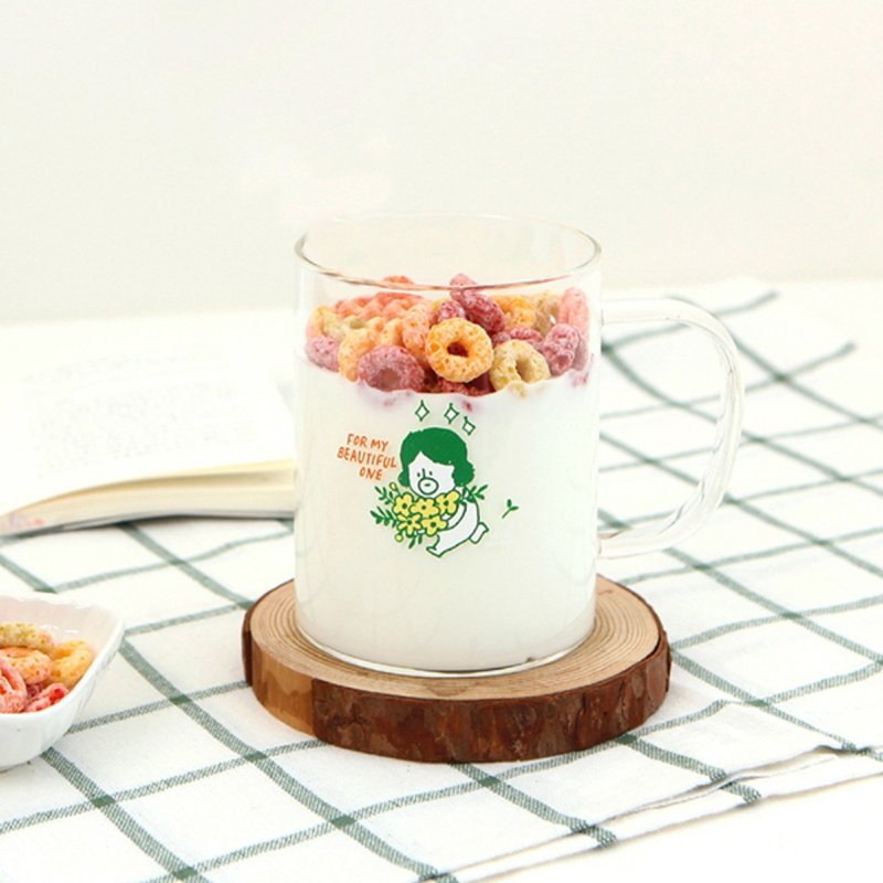 Mug Mark Shape Series Glass 03. Flower DunDun - แก้วมัค/แก้วกาแฟ - แก้ว ขาว