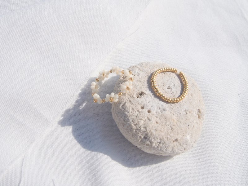 bead ring flower white gold marguerite korea - General Rings - Other Materials White