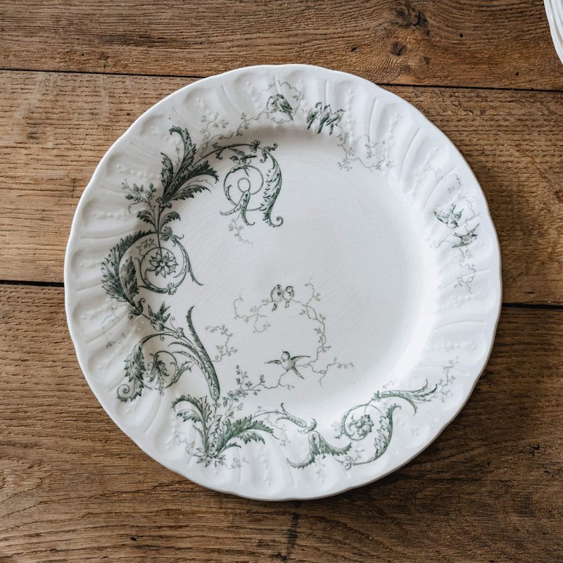 Elegant gray dinner plate diameter 23.6cm - จานและถาด - ดินเผา 