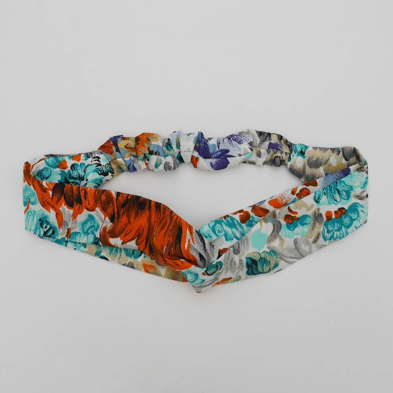 渲染寬版交叉髮帶 - 髮夾/髮圈 - 棉．麻 多色