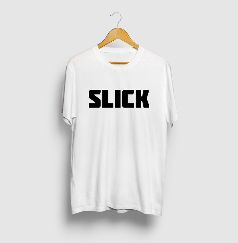 SLICK BIG logo T-shirt - เสื้อยืดผู้ชาย - ผ้าฝ้าย/ผ้าลินิน ขาว