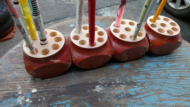 ~New work from old materials~Hinoki wood square pen holder~ - Pen & Pencil Holders - Wood 