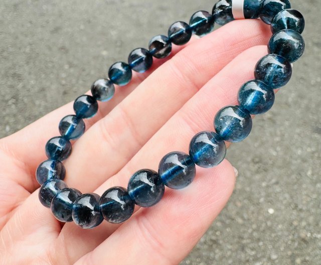 天然デビルアクアマリン 7mm 14.16g メタリック光沢 瞑想