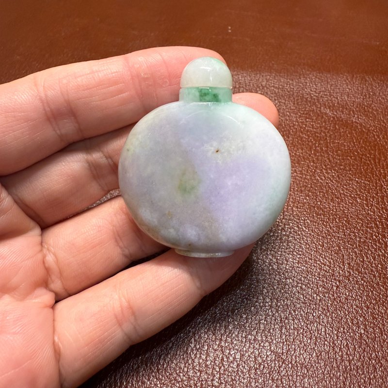 瀚玉珠寶 天然緬甸玉 三彩鼻煙壺翡翠 三彩翡翠 黃綠紫三色福祿壽 - 其他 - 玉石 