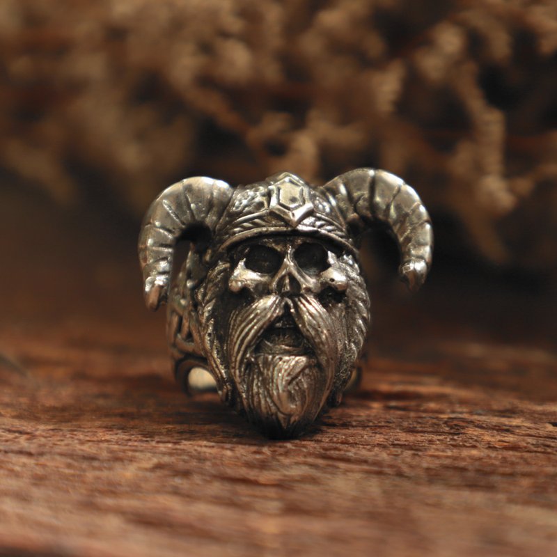 Norse Thor 男士戒指 925 纯银维京风格 - 戒指 - 純銀 銀色