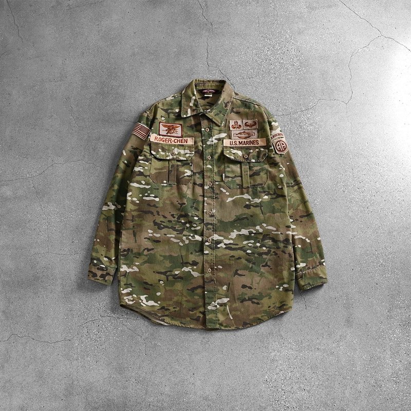 Vintage 迷彩襯衫 / 古著軍裝、軍裝穿搭、軍襯衫、工裝襯衫 - 男襯衫/休閒襯衫 - 棉．麻 多色