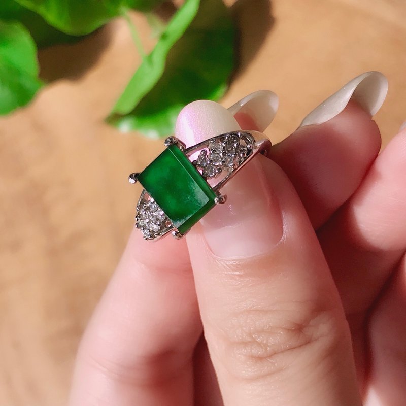 Bingzhong Laokeng Green Jadeite Ring 925 Sterling Silver | Natural Grade A Jade | Gift - General Rings - Jade Green