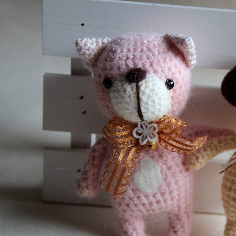 Amigurumi crochet doll: pink cat - Kids' Toys - Polyester Pink