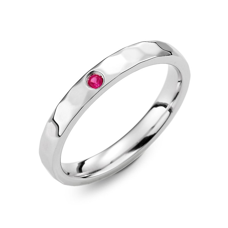 ::Free engraving:: Our sterling silver Gemstone couple ring female model under the wave light - แหวนคู่ - เงินแท้ สีเงิน