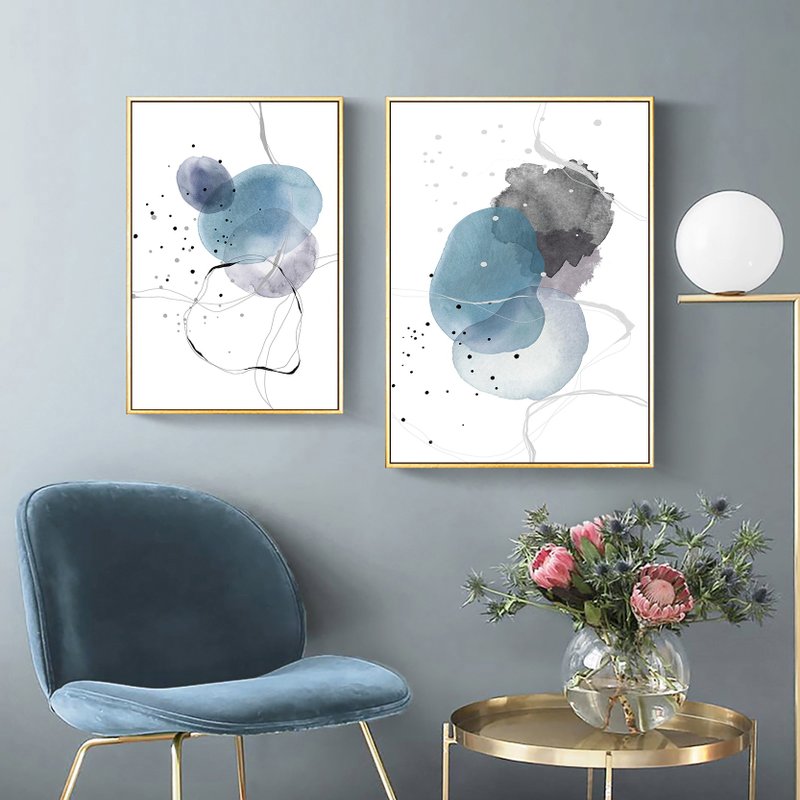 【Blue Spread】Decorative Painting - ของวางตกแต่ง - ไม้ 