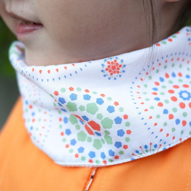 Pyrotechnic printed double-sided neck _fabric by inBlooom - Bibs - Cotton & Hemp White