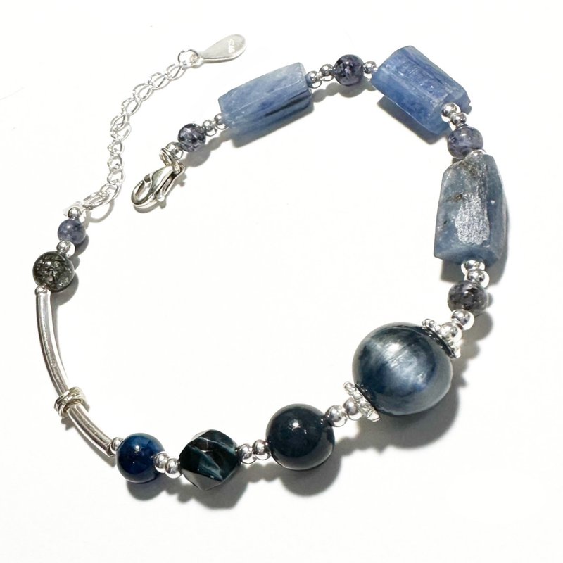 Song of the Indigo Ocean - Original Mineral Stone. Tanzanite - Sterling Silver Design Bracelet - Bracelets - Silver Blue