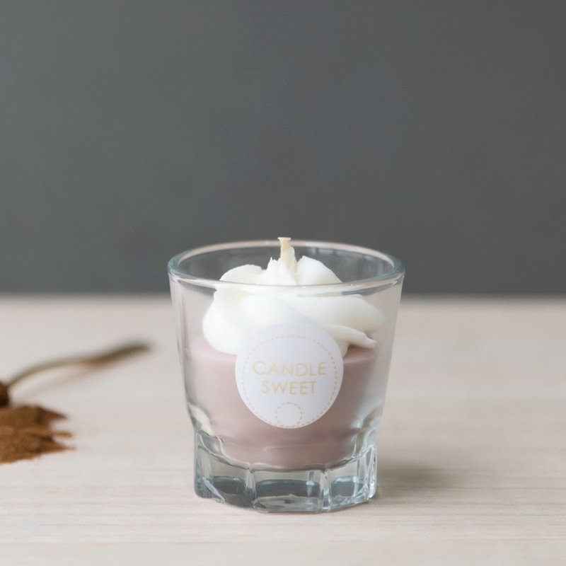 甜點蠟燭-摩卡拿鐵-45ml Mocha Latte-手工天然精油大豆蠟燭 - 香氛蠟燭/燭台 - 蠟 咖啡色