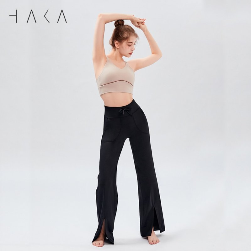 RAUTAU Straight-Leg Pant (Moonless Black) - ชุดโยคะ - วัสดุอื่นๆ สีดำ