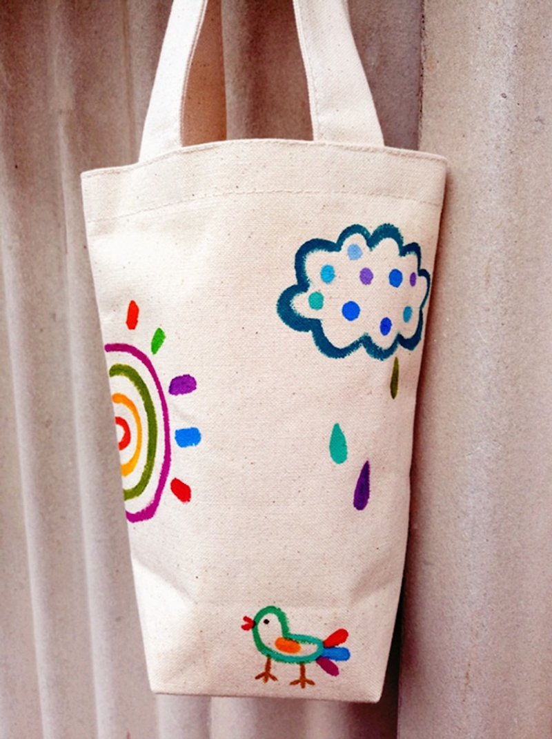 【純手繪】水壺袋 | 飲料袋 | 環保杯袋 | 傘袋 | 萬用袋 | 帆布 - 杯袋/飲料提袋 - 其他材質 多色