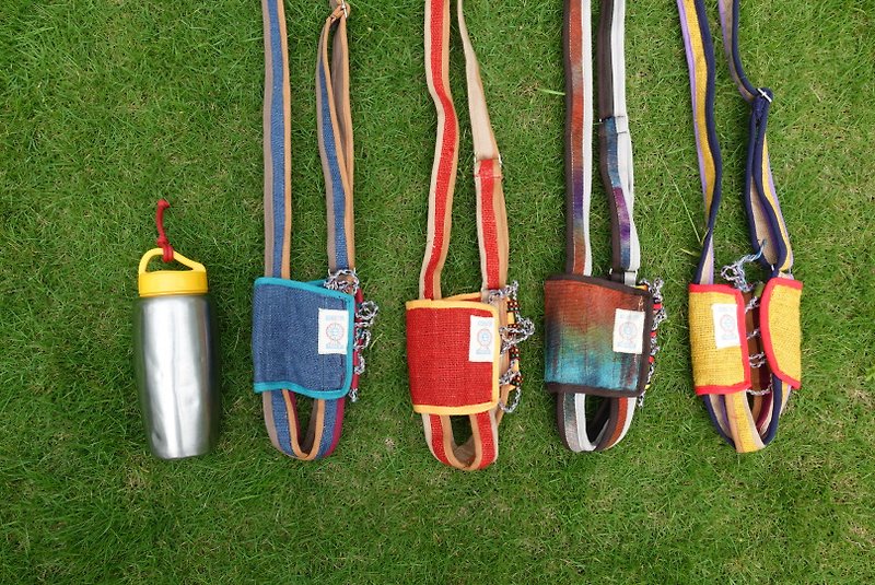 Original Eco-Brand : "EARTH.er " Natural Hemp : Water bottle holder - Messenger Bags & Sling Bags - Cotton & Hemp Multicolor