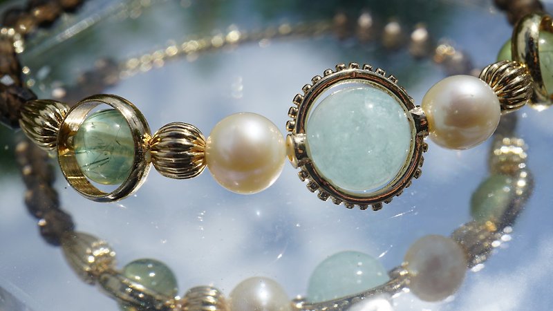 Semi-Precious Stones Bracelets Blue - | Southland | Aquamarine Freshwater Pearl Grape Stone Citrine 14K Gold Plated Natural Stone Crystal