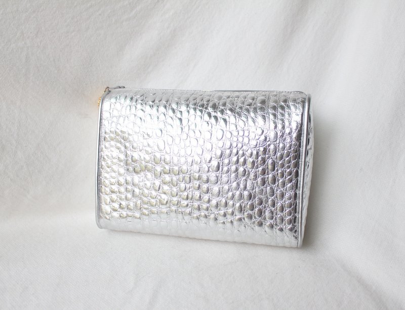 FOAK vintage YSL silver cowhide antique clutch bag - Clutch Bags - Genuine Leather 