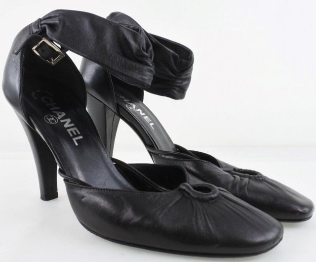 CHANEL シャネル パンプス カーフ 黒 レディース中古 楽天スーパーセール！中古良品 シャネル パテント