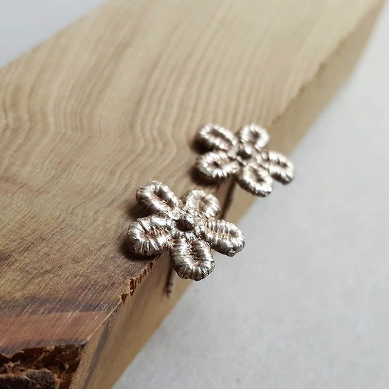 True lace romantic flower silver earrings - silver fungus needle - Earrings & Clip-ons - Sterling Silver Silver