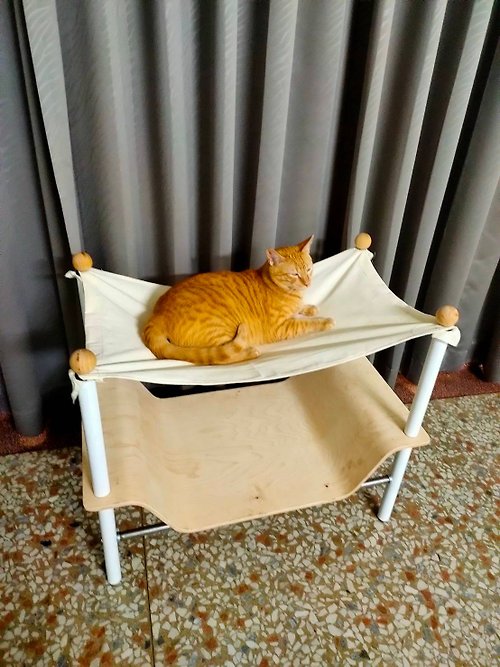 東方木 獨家販售 雙層貓窩 吊床 寵物床 軟墊 泡泡毯 毛寶貝安全家具