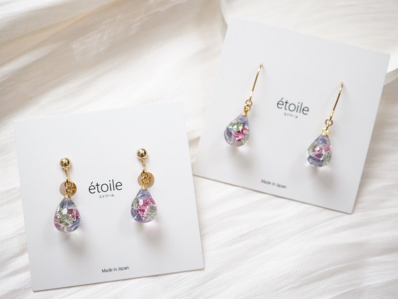 Swarovski Drop Short SDS-18 Pierced Earrings/Clip-on Earrings - Earrings & Clip-ons - Resin Multicolor