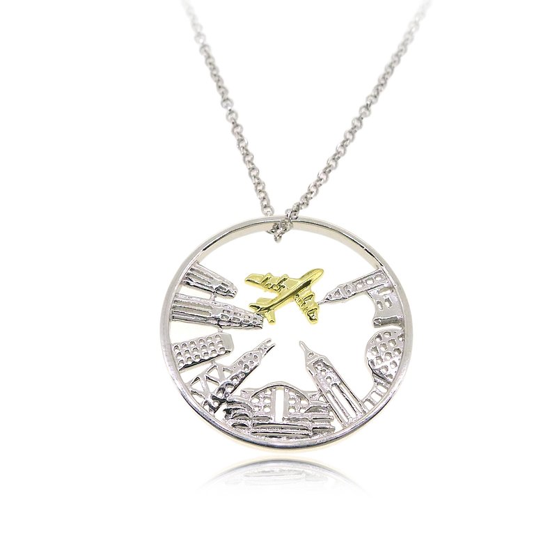 HK081s~ 925 SILVER VICTORIA HARBOUR VIEW PENDANT (28MM) (Limited Edition) - Necklaces - Sterling Silver 