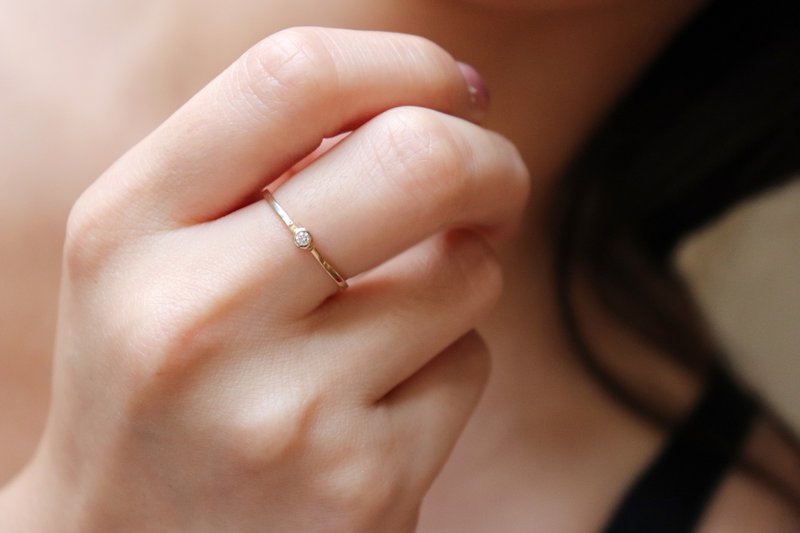 【華林カリシリーズ】ベゼルセット石リング - リング・指輪 - 貴金属 ゴールド