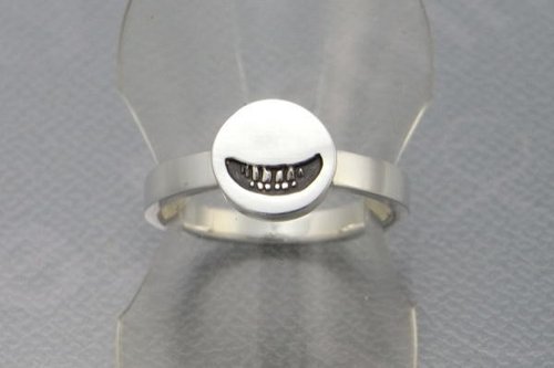 smile mammy smile stamp ring 2 S (s m-R.12) ( 微笑 笑靨 笑臉 銀 戒指 指環 刻印 刻章)