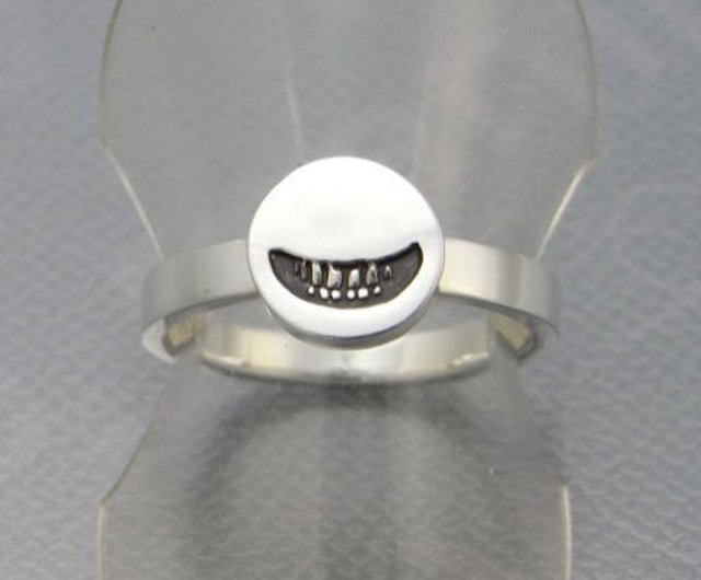 smile stamp ring 2_S (s_m-R.12) ( 微笑笑靥笑脸銀戒指指环刻印刻章