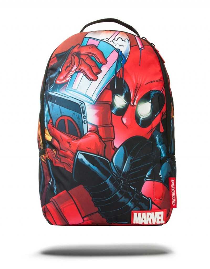 【SPRAYGROUND】DLX MARVEL 聯名系列 Deadpool Crammed 死侍好擠潮流筆電後背包 - 電腦袋 - 其他材質 紅色