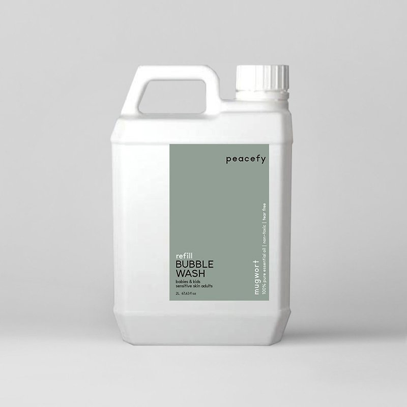 親膚泡泡慕斯・艾草・補充瓶2L | 全身肌膚適用 - 沐浴露/番梘 - 其他材質 白色