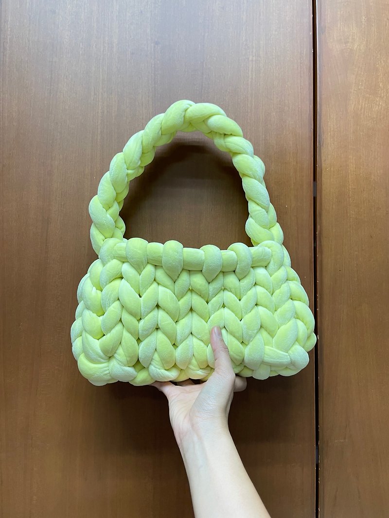 giant knitting bag - 手袋/手提袋 - 棉．麻 黃色