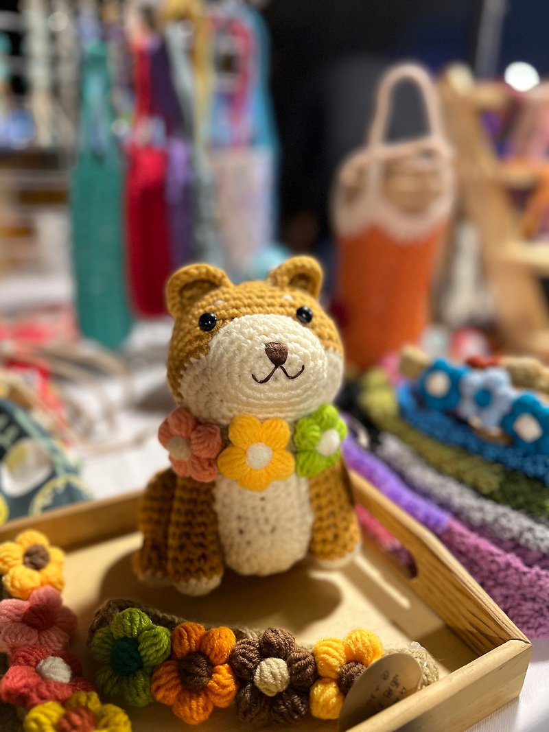 Hand knitting | Wool knitting | Shiba Inu doll - Stuffed Dolls & Figurines - Cotton & Hemp Multicolor