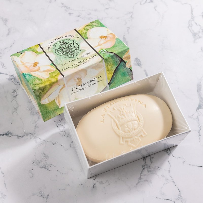 【Dianhua Coupon】Italian Handmade Scented Soap 300g-Fresh Magnolia - Soap - Other Materials White