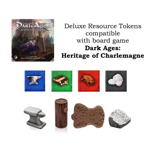 Holy Tokens 與黑暗時代相容的豪華資源令牌。查理曼大帝的遺產棋盤遊戲。