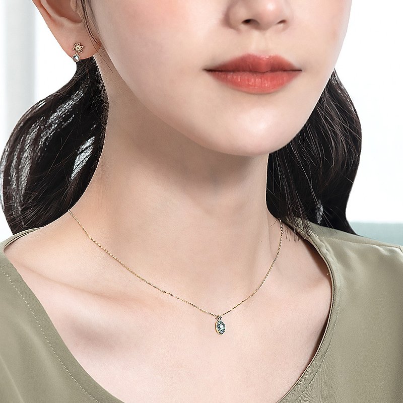 Jinghua Diamond Disney Princess Series Aladdin Jasmine Princess Gemstone Necklace 10K - Necklaces - Gemstone 