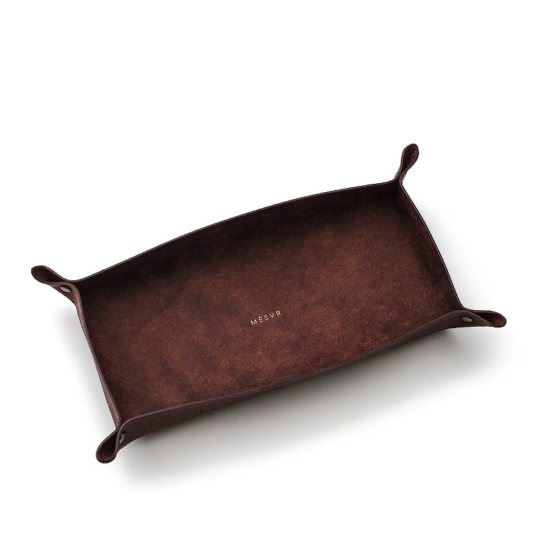 PUEBLO I Catchall I Valet Tray Organizer - Storage - Genuine Leather Brown