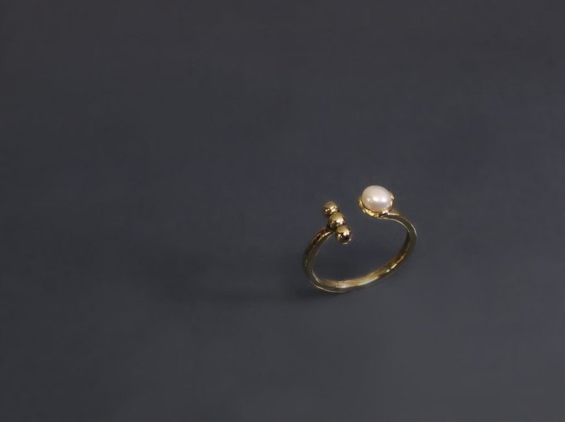 Small series - small pearl open Bronze ring - แหวนทั่วไป - ทองแดงทองเหลือง สีแดง